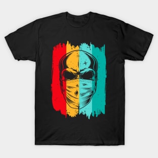Skull with protective Face Mask vintage retro T-Shirt